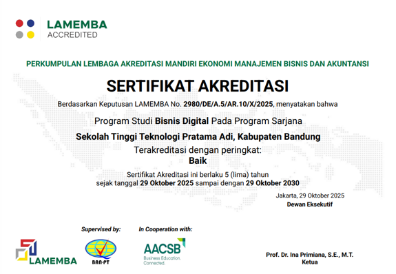 Akreditasi Program Studi Bisnis Digital